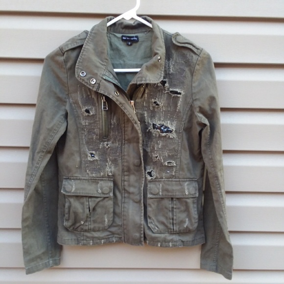 See You Monday Jackets & Blazers - See You Monday Sz S Military Army Green Denim Jack
